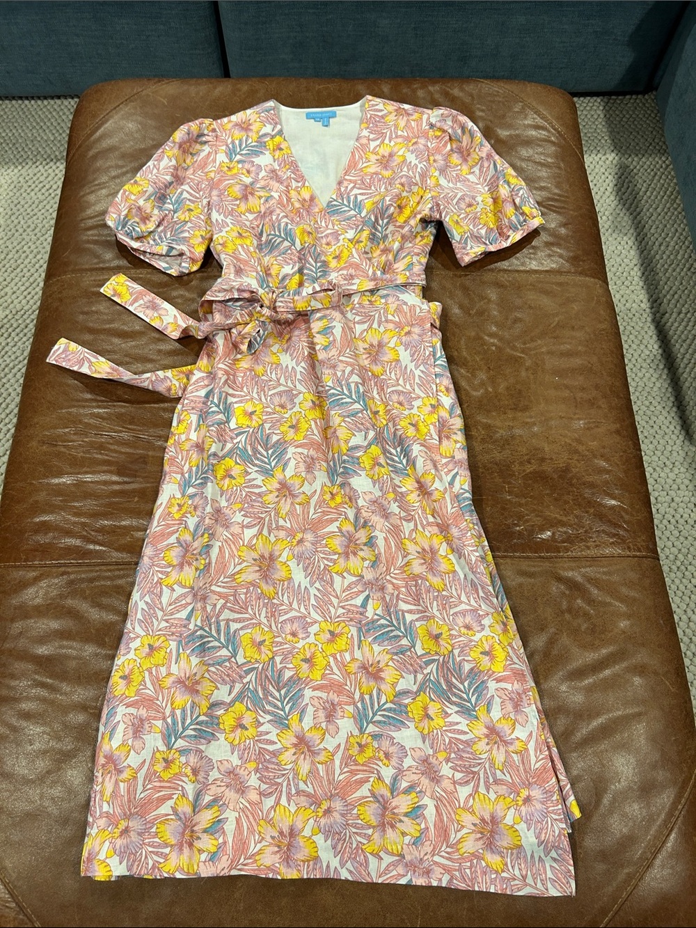 Draper James Floral Wrap Dress - Pink & Yellow